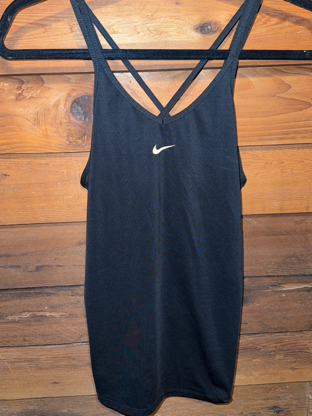 Nike Black Strappy Tank Top with White Swoosh